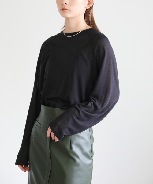 select MOCA(セレクトモカ)の「シアールーズビッグトップス(Tシャツ/カットソー・レディース・ブラック/ベージュ/ピンク/アイボリー・FREE)」の15枚目の写真