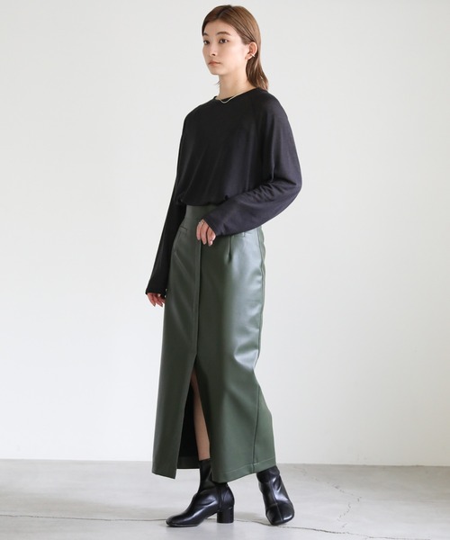 select MOCA(セレクトモカ)の「シアールーズビッグトップス(Tシャツ/カットソー・レディース・ブラック/ベージュ/ピンク/アイボリー・FREE)」の6枚目の写真