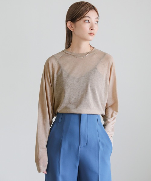 select MOCA(セレクトモカ)の「シアールーズビッグトップス(Tシャツ/カットソー・レディース・ブラック/ベージュ/ピンク/アイボリー・FREE)」の10枚目の写真