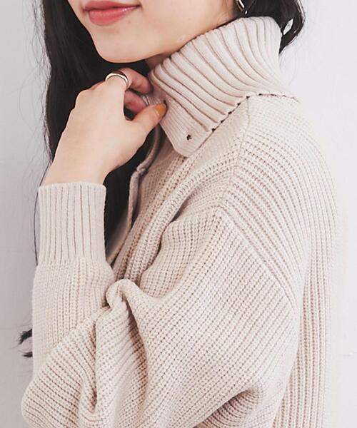 coen（コーエン）の「［洗える］もちふわ2WAYオフタートルニット（ニット/セーター・レディース・ライトブルー/ライム/ナチュラル/レンガ・M/L）」の2枚目の写真