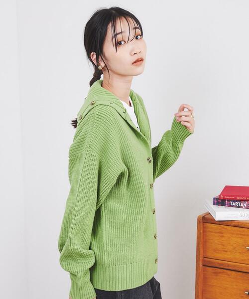 coen（コーエン）の「［洗える］もちふわ2WAYオフタートルニット（ニット/セーター・レディース・ライトブルー/ライム/ナチュラル/レンガ・M/L）」の12枚目の写真