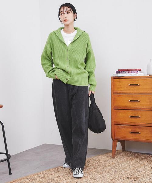 coen（コーエン）の「［洗える］もちふわ2WAYオフタートルニット（ニット/セーター・レディース・ライトブルー/ライム/ナチュラル/レンガ・M/L）」の13枚目の写真