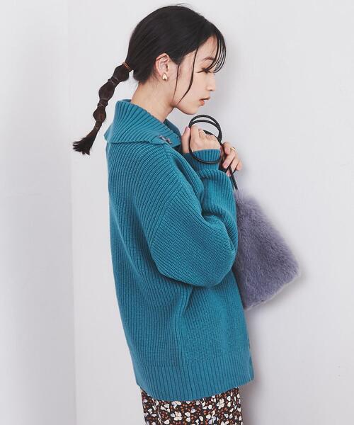 coen（コーエン）の「［洗える］もちふわ2WAYオフタートルニット（ニット/セーター・レディース・ライトブルー/ライム/ナチュラル/レンガ・M/L）」の14枚目の写真