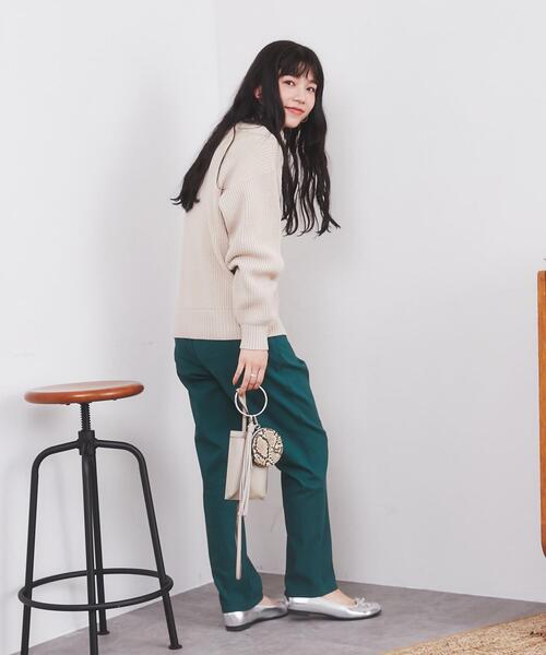 coen（コーエン）の「［洗える］もちふわ2WAYオフタートルニット（ニット/セーター・レディース・ライトブルー/ライム/ナチュラル/レンガ・M/L）」の21枚目の写真
