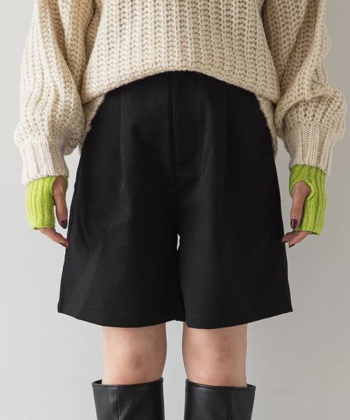 rectangle（レクタングル）の「ツイルタックハーフパンツ（その他パンツ・レディース・ブラック/ベージュ/アイボリー・FREE）」の4枚目の写真