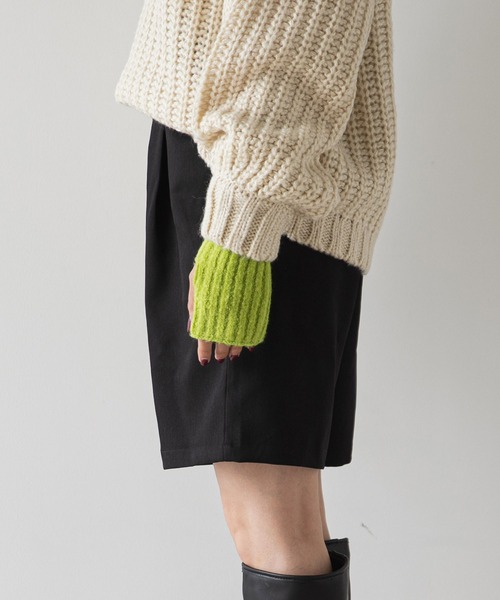 rectangle（レクタングル）の「ツイルタックハーフパンツ（その他パンツ・レディース・ブラック/ベージュ/アイボリー・FREE）」の6枚目の写真