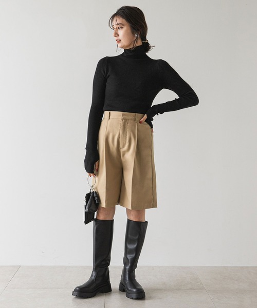 rectangle（レクタングル）の「ツイルタックハーフパンツ（その他パンツ・レディース・ブラック/ベージュ/アイボリー・FREE）」の12枚目の写真
