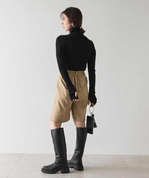 rectangle（レクタングル）の「ツイルタックハーフパンツ（その他パンツ・レディース・ブラック/ベージュ/アイボリー・FREE）」の9枚目の写真