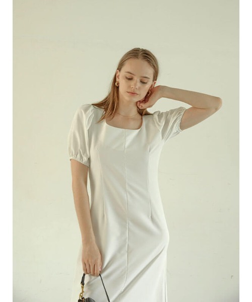 ACYM（アシーム）の「Back tie lady ワンピース（ワンピース・レディース・ホワイト/ブラック・FREE）」の3枚目の写真