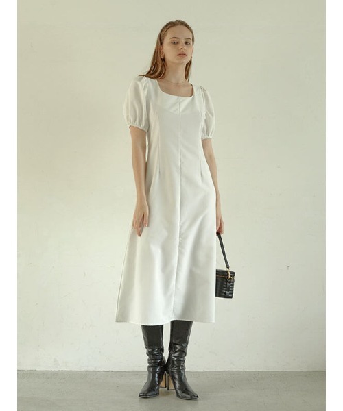 ACYM（アシーム）の「Back tie lady ワンピース（ワンピース・レディース・ホワイト/ブラック・FREE）」の4枚目の写真