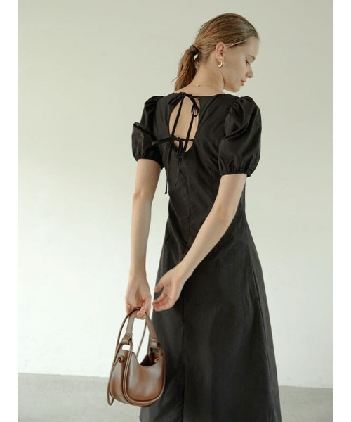 ACYM（アシーム）の「Back tie lady ワンピース（ワンピース・レディース・ホワイト/ブラック・FREE）」の5枚目の写真