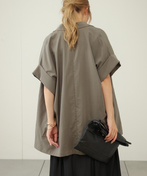 OUVRAGE CLASSE（ウヴラージュクラス）の「半袖テーラージャケット（その他アウター・レディース・ブラック/カーキ・FREE）」の8枚目の写真
