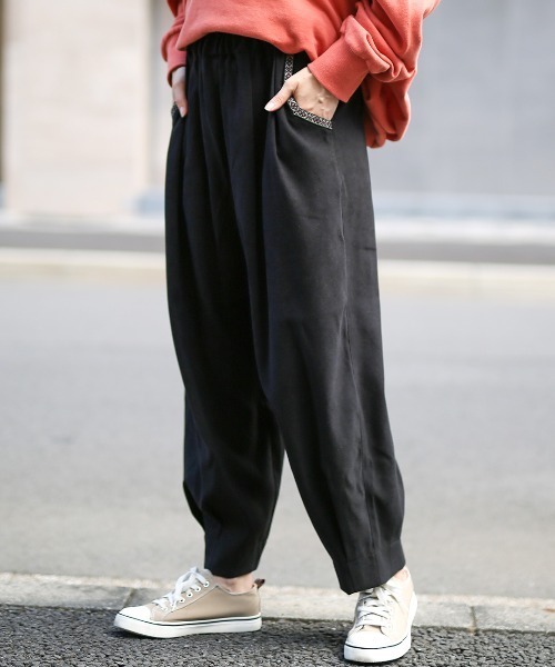 チチカカ（チチカカ）の「ピーチスキンエッグタックパンツ　【シリーズ累計15,000枚突破】（その他パンツ・レディース・ブラック/カーキ/ベージュ/ブルー/ブラウン・FREE）」の10枚目の写真