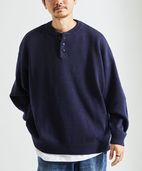 シアードッキングヘンリーネックニット main image 0