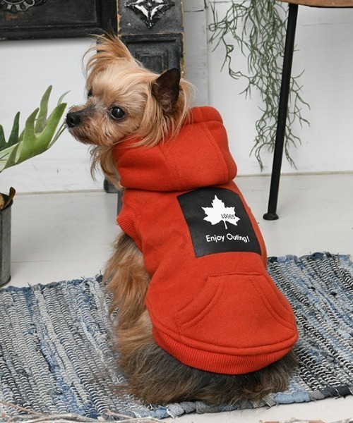 LOGOS（ロゴス）の「LOGOS/ボックスロゴプルパーカー（ペットウェア・メンズ・オレンジ/グリーン・M/XS/2L/3L/S/L）」の2枚目の写真