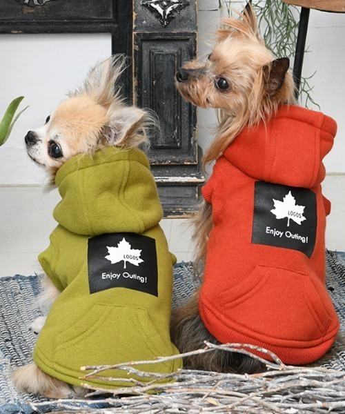 LOGOS（ロゴス）の「LOGOS/ボックスロゴプルパーカー（ペットウェア・メンズ・オレンジ/グリーン・M/XS/2L/3L/S/L）」の3枚目の写真