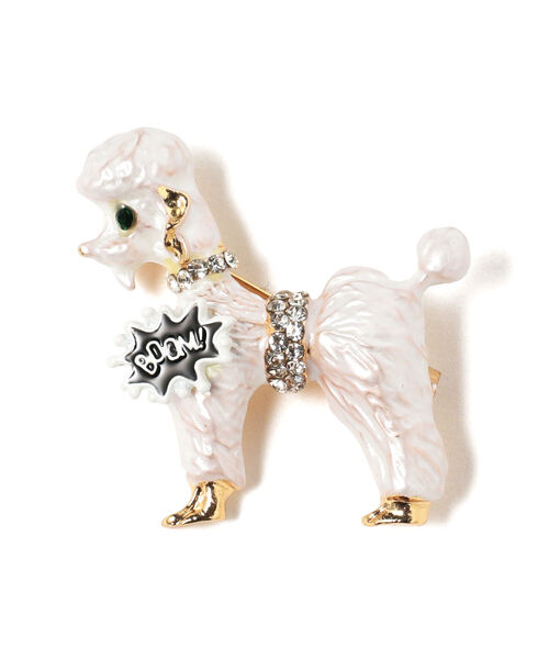 Ray BEAMS（レイビームス）の「guriguri / プードル ブローチ（ブローチ/コサージュ・レディース・ブラック/ホワイト・ONE SIZE）」の2枚目の写真