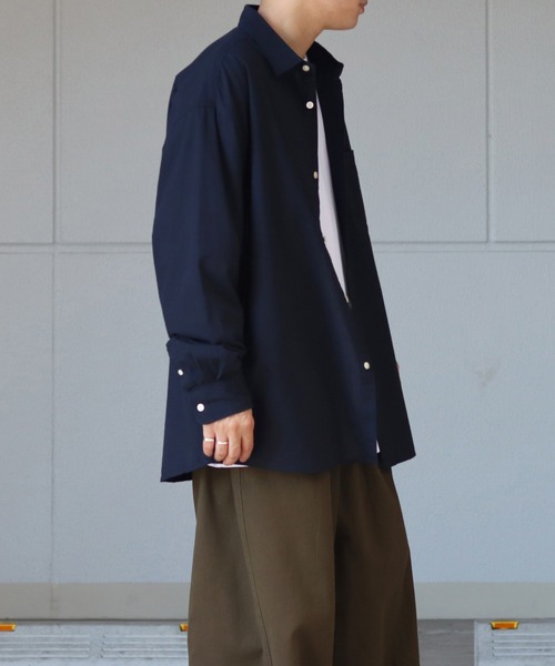 ILL'S（イルズ）の「オックス 無地 / ストライプ ビッグシルエット長袖シャツ【ILL'S】（シャツ/ブラウス・メンズ・ホワイト/ネイビー/サックスブルー/グリーン系その他/ブルー系その他/イエロー系その他・FREE）」の14枚目の写真