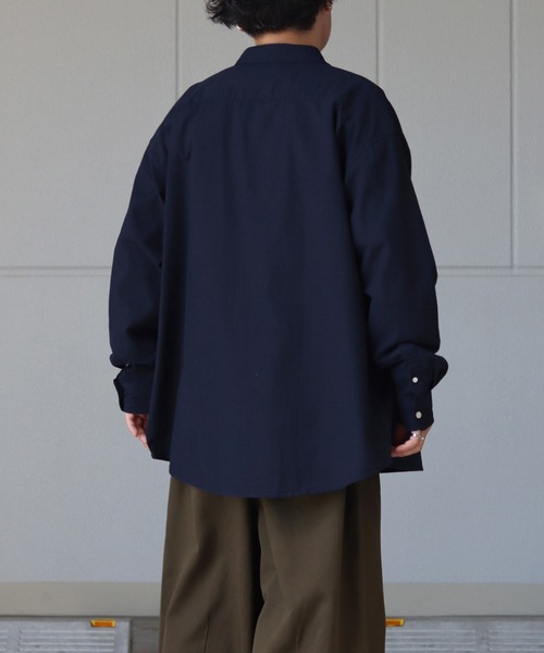 ILL'S（イルズ）の「オックス 無地 / ストライプ ビッグシルエット長袖シャツ【ILL'S】（シャツ/ブラウス・メンズ・ホワイト/ネイビー/サックスブルー/グリーン系その他/ブルー系その他/イエロー系その他・FREE）」の15枚目の写真