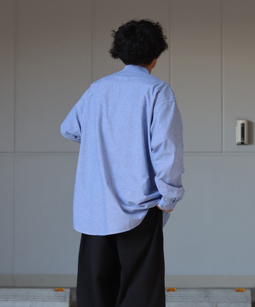 ILL'S（イルズ）の「オックス 無地 / ストライプ ビッグシルエット長袖シャツ【ILL'S】（シャツ/ブラウス・メンズ・ホワイト/ネイビー/サックスブルー/グリーン系その他/ブルー系その他/イエロー系その他・FREE）」の21枚目の写真