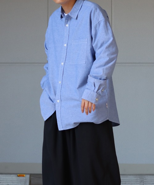 ILL'S（イルズ）の「オックス 無地 / ストライプ ビッグシルエット長袖シャツ【ILL'S】（シャツ/ブラウス・メンズ・ホワイト/ネイビー/サックスブルー/グリーン系その他/ブルー系その他/イエロー系その他・FREE）」の19枚目の写真