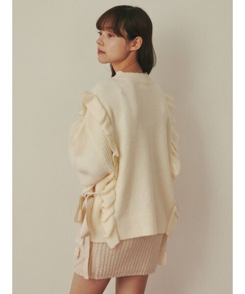 merry jenny（メリージェニー）の「サイドリボンニット（ニット/セーター・レディース・ブラック/レッド/アイボリー・FREE）」の6枚目の写真