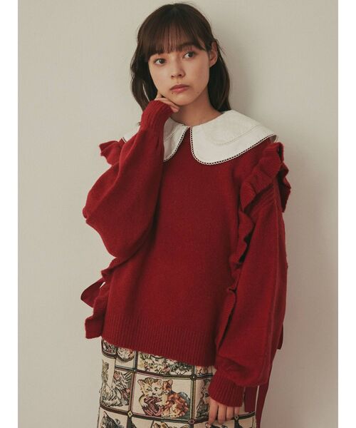 merry jenny（メリージェニー）の「サイドリボンニット（ニット/セーター・レディース・ブラック/レッド/アイボリー・FREE）」の16枚目の写真