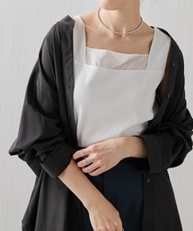 COLLAGE GALLARDAGALANTE | 前後2WAY/ジャケットとの相性がいい/スクエアシアー切替タンク/手洗い可(タンクトップ)