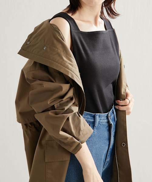 COLLAGE GALLARDAGALANTE(コラージュガリャルダガランテ)の「前後2WAY/ジャケットとの相性がいい/スクエアシアー切替タンク/手洗い可(タンクトップ・レディース・ホワイト/ブラック/チャコールグレー/ライトグレー・FREE)」の13枚目の写真