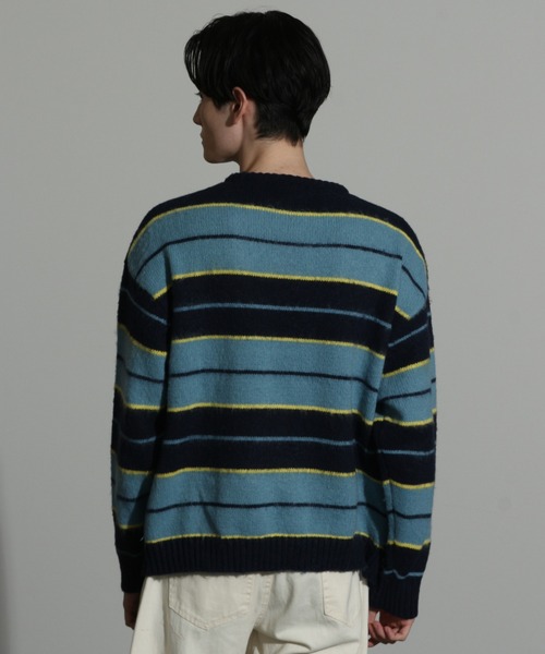 Art re A select(アトリエセレクト)の「MOHAIRLIKE OVERSIZED BORDER KNIT/5Gモヘアライクニットボーダーオーバーサイズクルーセーター(ニット/セーター・メンズ・ブルー系その他/ブラック系その他/グリーン系その他/パープル系その他/ブラック×ブルー・M/L)」の10枚目の写真