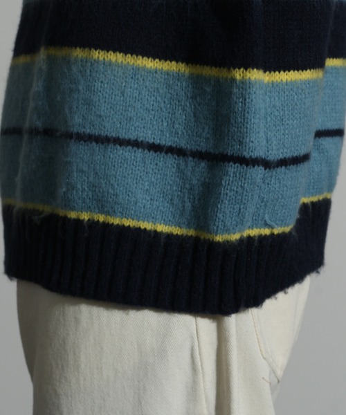 Art re A select(アトリエセレクト)の「MOHAIRLIKE OVERSIZED BORDER KNIT/5Gモヘアライクニットボーダーオーバーサイズクルーセーター(ニット/セーター・メンズ・ブルー系その他/ブラック系その他/グリーン系その他/パープル系その他/ブラック×ブルー・M/L)」の14枚目の写真