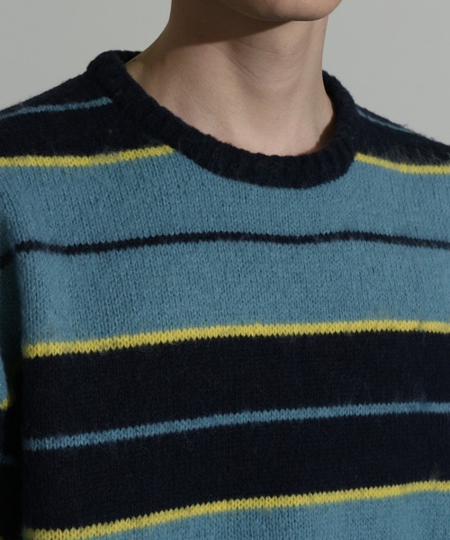 Art re A select(アトリエセレクト)の「MOHAIRLIKE OVERSIZED BORDER KNIT/5Gモヘアライクニットボーダーオーバーサイズクルーセーター(ニット/セーター・メンズ・ブルー系その他/ブラック系その他/グリーン系その他/パープル系その他/ブラック×ブルー・M/L)」の16枚目の写真