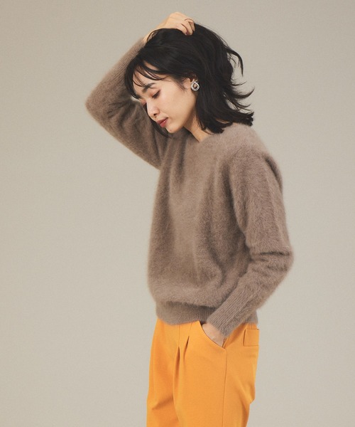 qualite（カリテ）の「フォックスラクーンニットプルオーバー（ニット/セーター・レディース・ブラウン系その他/パープル系その他/オフホワイト・36/38）」の6枚目の写真