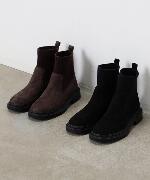 ONIGIRI(オニギリ)の「リブブーツ(ブーツ・レディース・ブラック/ブラウン・24.5cm/23.5cm)」の4枚目の写真