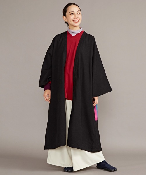 カヤ（カヤ）の「【カヤ】ジャポネズリ 彩り銘仙長羽織（カーディガン/ボレロ・レディース・スミクロ/ネイビー/グリーン系その他/ブルー系その他・FREE）」の7枚目の写真