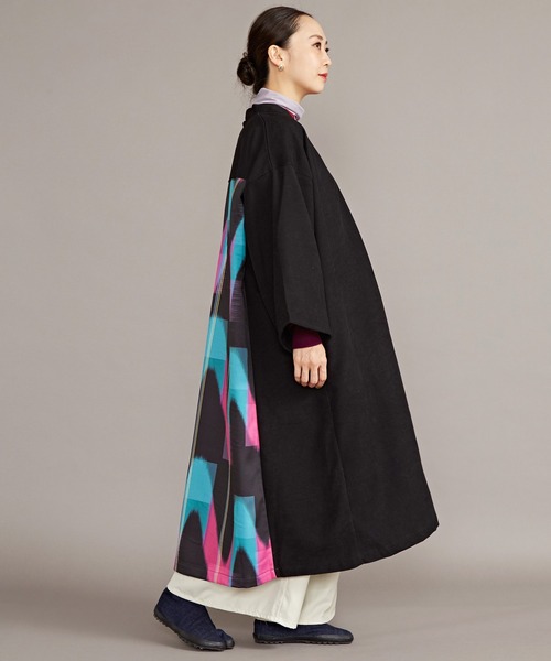 カヤ（カヤ）の「【カヤ】ジャポネズリ 彩り銘仙長羽織（カーディガン/ボレロ・レディース・スミクロ/ネイビー/グリーン系その他/ブルー系その他・FREE）」の5枚目の写真
