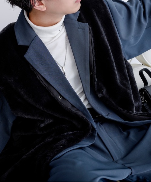 Ellno Loset（エルノロゼット）の「スムースファーベスト（ベスト・メンズ・ブルー系/ブラック/グレー・MEDIUM/LARGE）」の13枚目の写真