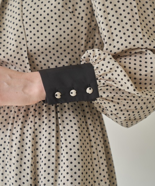 idem（イデム）の「classical dot ribbon onepiece/クラシカルドットリボンワンピース【Sサイズ展開あり】（ワンピース・レディース・ブラック/ベージュ・FREE/SMALL）」の20枚目の写真