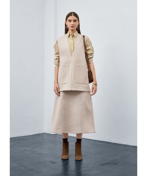 STYLE DELI（スタイルデリ）の「メルトン調ベスト（ベスト・レディース・チャコールグレー/ライトベージュ・FREE）」の3枚目の写真