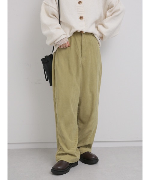 ehka sopo（エヘカソポ）の「コーデュロイストレートパンツ（その他パンツ・レディース・ブラウン/マスタード/キナリ・ﾌﾘ-）」の3枚目の写真
