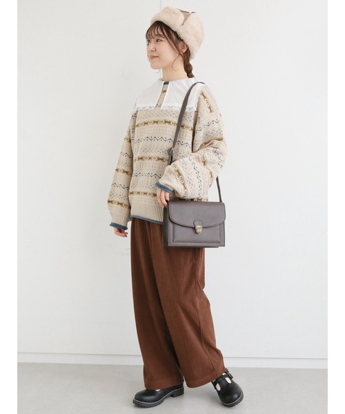 ehka sopo（エヘカソポ）の「コーデュロイストレートパンツ（その他パンツ・レディース・ブラウン/マスタード/キナリ・ﾌﾘ-）」の4枚目の写真