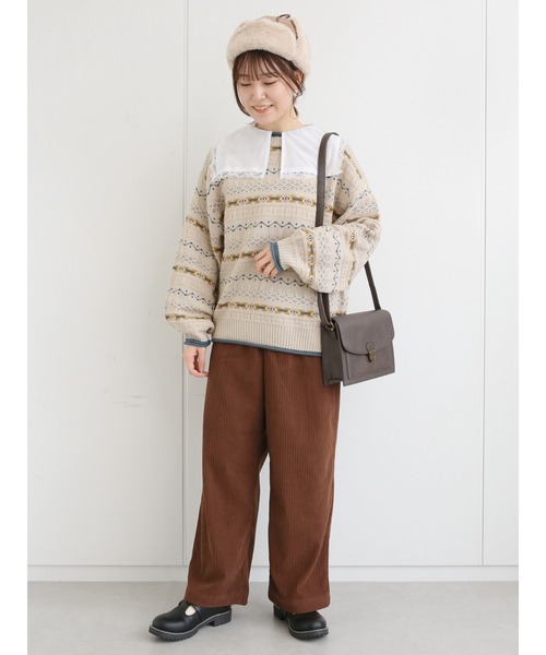 ehka sopo（エヘカソポ）の「コーデュロイストレートパンツ（その他パンツ・レディース・ブラウン/マスタード/キナリ・ﾌﾘ-）」の12枚目の写真