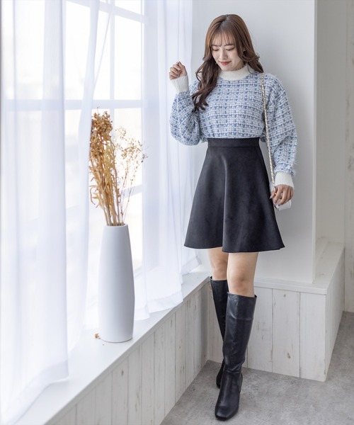 clear（クリア）の「フェイクスエードフレアミニスカート（スカート・レディース・ブラック/アイボリー/モカ・F）」の22枚目の写真