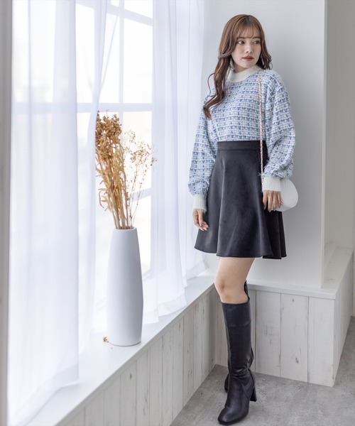 clear（クリア）の「フェイクスエードフレアミニスカート（スカート・レディース・ブラック/アイボリー/モカ・F）」の21枚目の写真