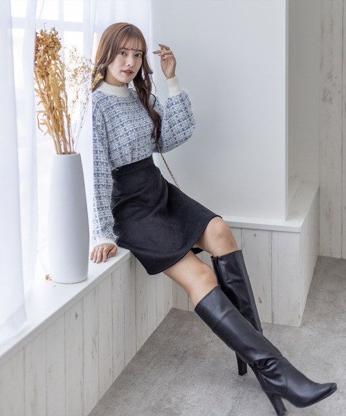 clear（クリア）の「フェイクスエードフレアミニスカート（スカート・レディース・ブラック/アイボリー/モカ・F）」の20枚目の写真