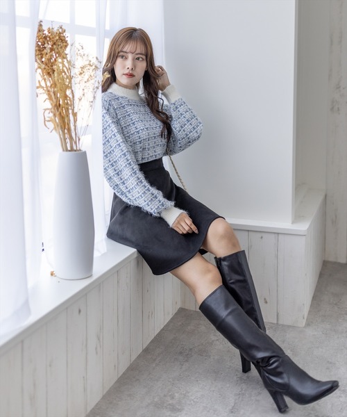 clear（クリア）の「フェイクスエードフレアミニスカート（スカート・レディース・ブラック/アイボリー/モカ・F）」の19枚目の写真