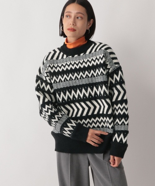 LOWRYS FARM（ローリーズファーム）の「ノルディックニットプルオーバーＬＳ 170930（ニット/セーター・レディース・ライトブルー/ブラック/ベージュ/ブルー・FREE）」の5枚目の写真