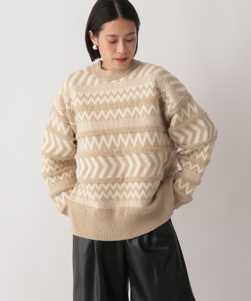 LOWRYS FARM（ローリーズファーム）の「ノルディックニットプルオーバーＬＳ 170930（ニット/セーター・レディース・ライトブルー/ブラック/ベージュ/ブルー・FREE）」の9枚目の写真