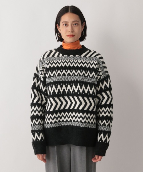 LOWRYS FARM（ローリーズファーム）の「ノルディックニットプルオーバーＬＳ 170930（ニット/セーター・レディース・ライトブルー/ブラック/ベージュ/ブルー・FREE）」の7枚目の写真