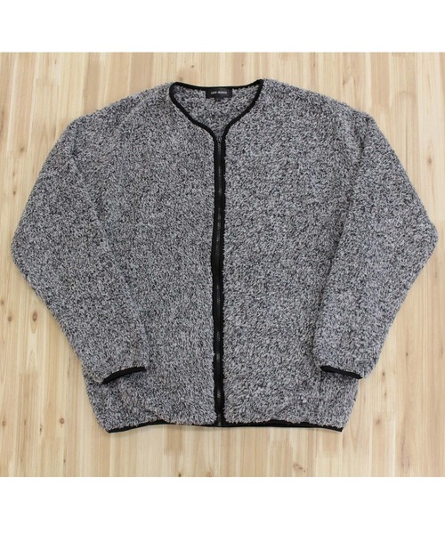 TopIsm(トップイズム)の「ノーカラーシャギーボア 無地ジップアップジャケット(ノーカラージャケット・メンズ・クリアグリーン/ブラック/ブルー/グレー/ベージュ・M/L/LL)」の11枚目の写真